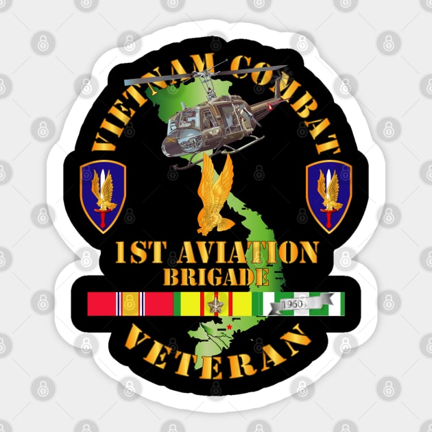 Vietnam Combat Cavalry Veteran w 1st Aviation Bde Sticker by twix123844